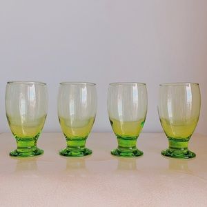 SOLD- S/4 Green Glass Cups